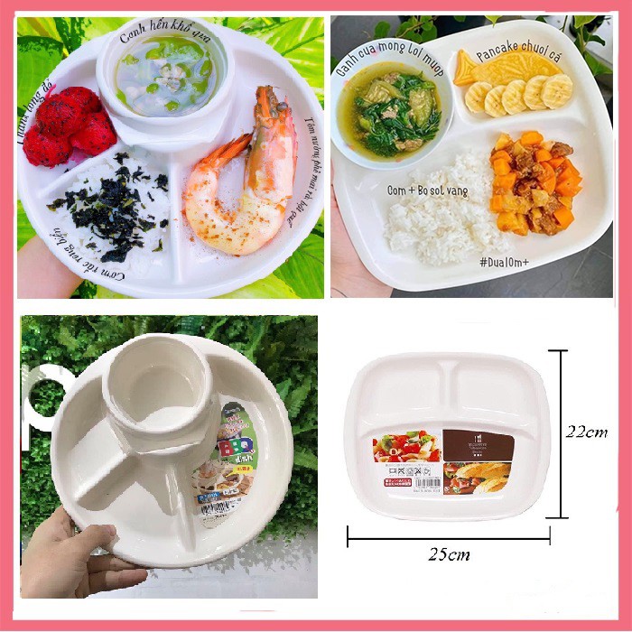 Khay ăn dặm kiểu nhật chia ngăn cho bé