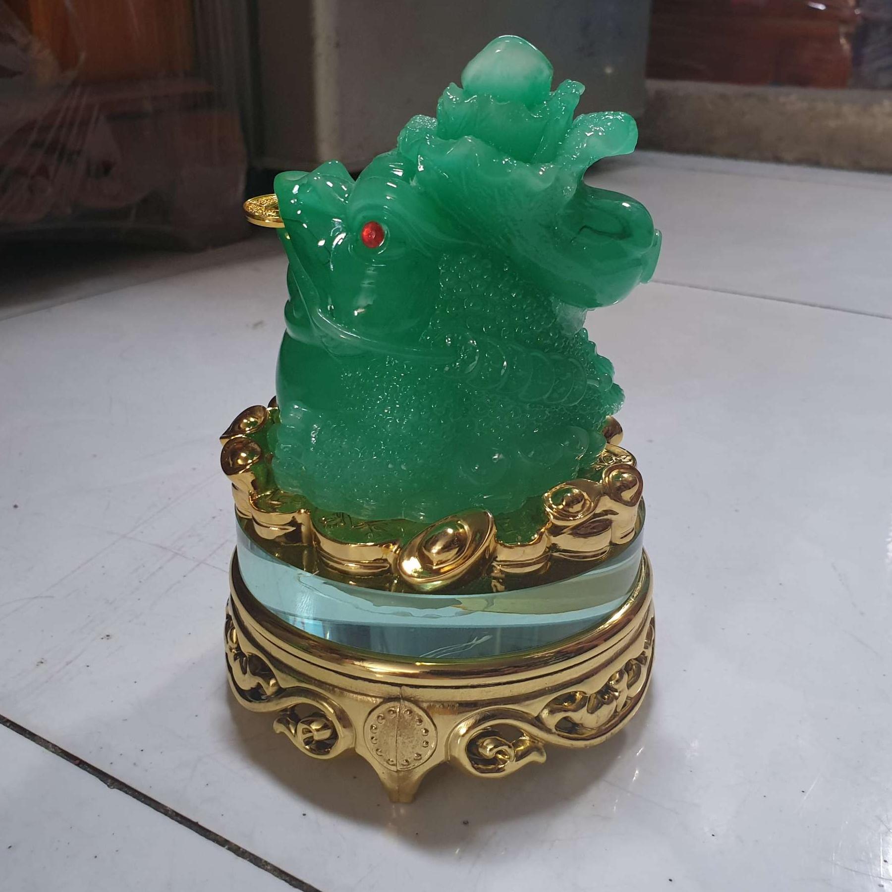 Cóc ngậm tiền phong thủy cao 16 cm