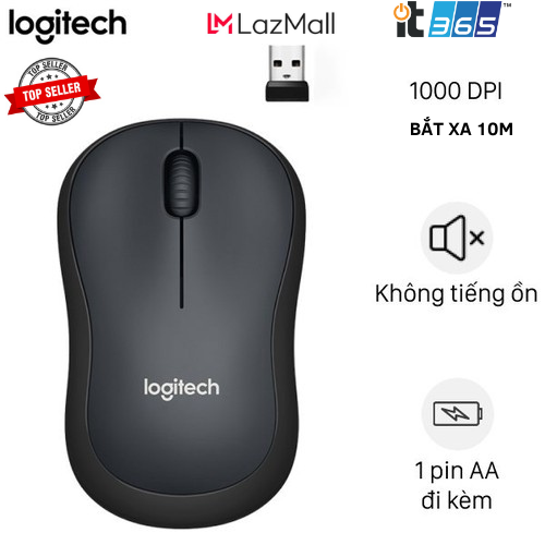 Chuột không dây logi tech silent m220 màu đen + pin dung lượng cao --