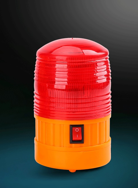 Đèn led cảnh báo màu đỏ đế hít nam châm dùng pin tiểu