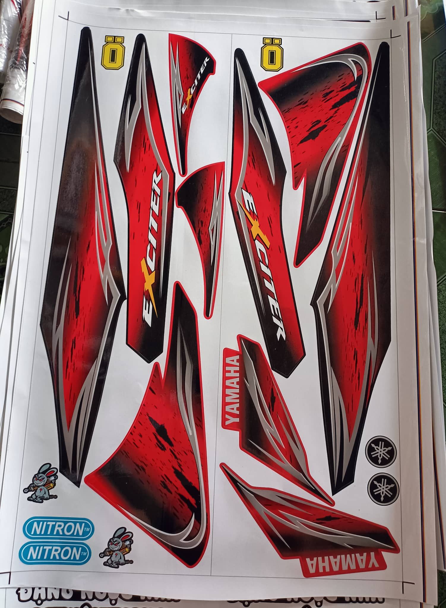 tem rời ex 2010 xanh và đỏ xe đen