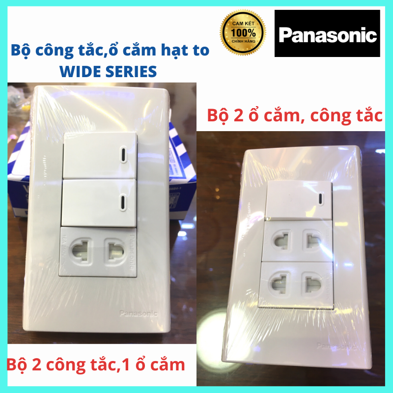 Bộ công tắc, ổ cắm hạt to Wide Panasonic