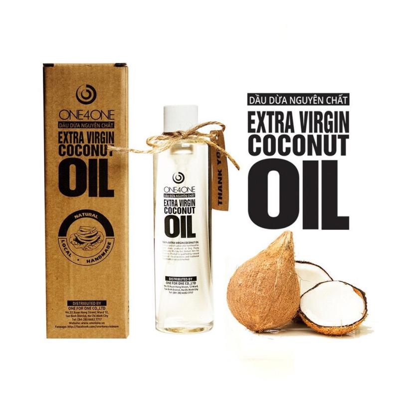Dầu Dừa Nguyên Chất 100% One4One 150ml (nắp nhấn) - Extra Virgin Coconut Oil (press cap lid)