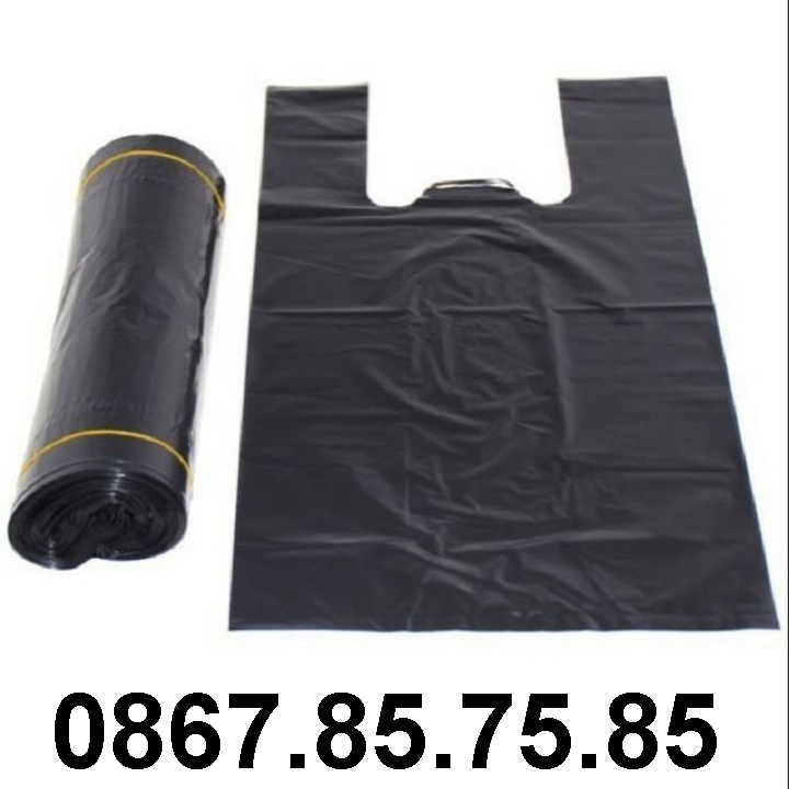 1Kg Túi xốp 2 quai đen gói hàng, túi đựng rác hàng đẹp chất lượng
