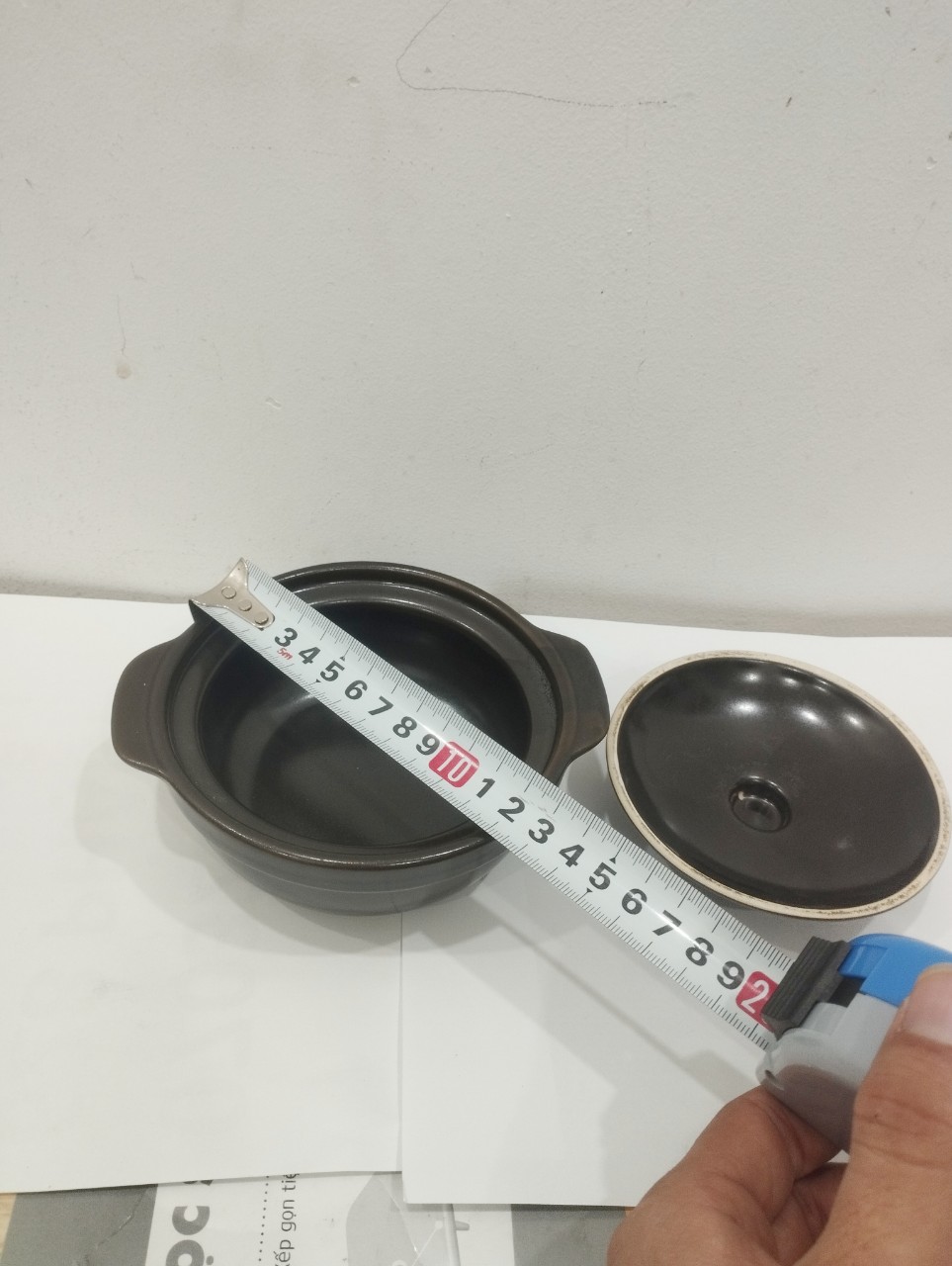 Nồi đất đỉnh cạn 5 inch nắp đất - nồi kho quet (14.5cm x 12cm x 4cm)