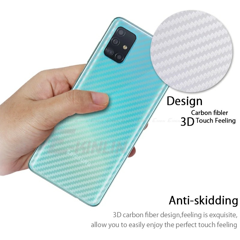 Dán lưng Samsung A51 vân Carbon chống mồi hôi bám bẩn