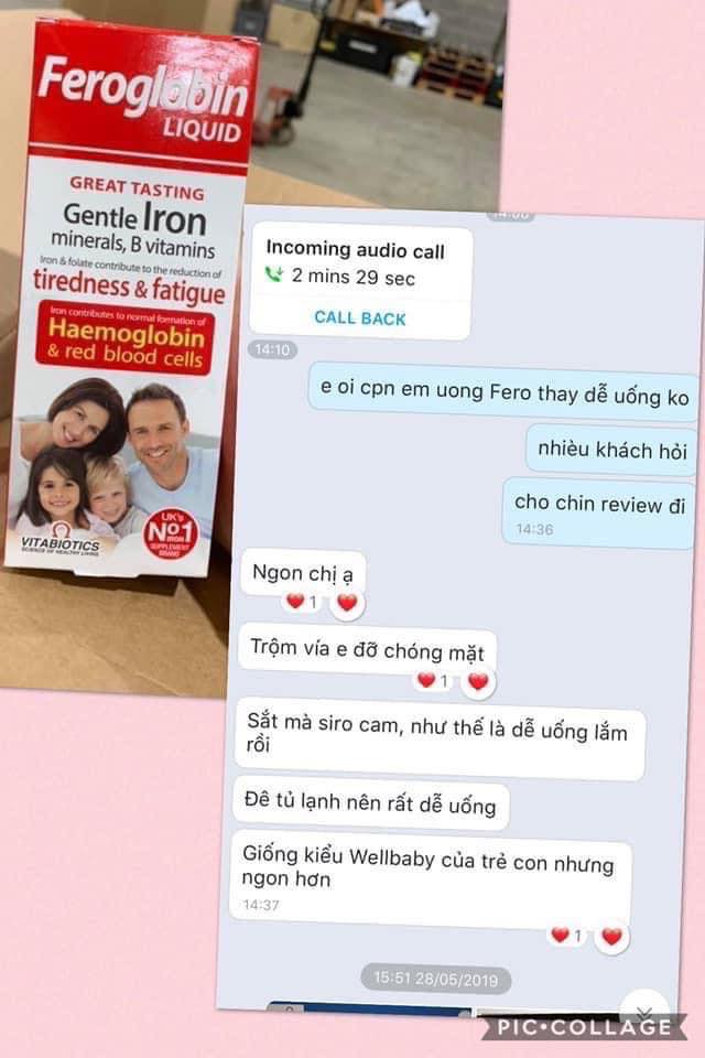 Sắt dạng nước Feroglobin 200ml (Anh Quốc)