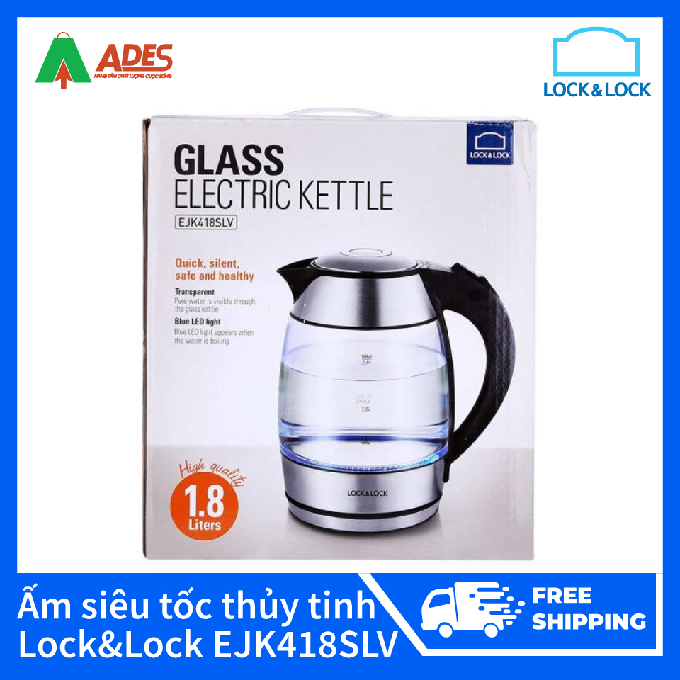 Ấm điện đun nước thủy tinh siêu tốc Lock&Lock EJK418SLV