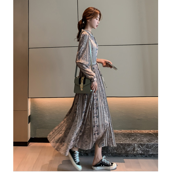 Đầm Maxi Tay Dài Cổ Tim Chiết Eo Form Cực Đẹp Tôn Dáng