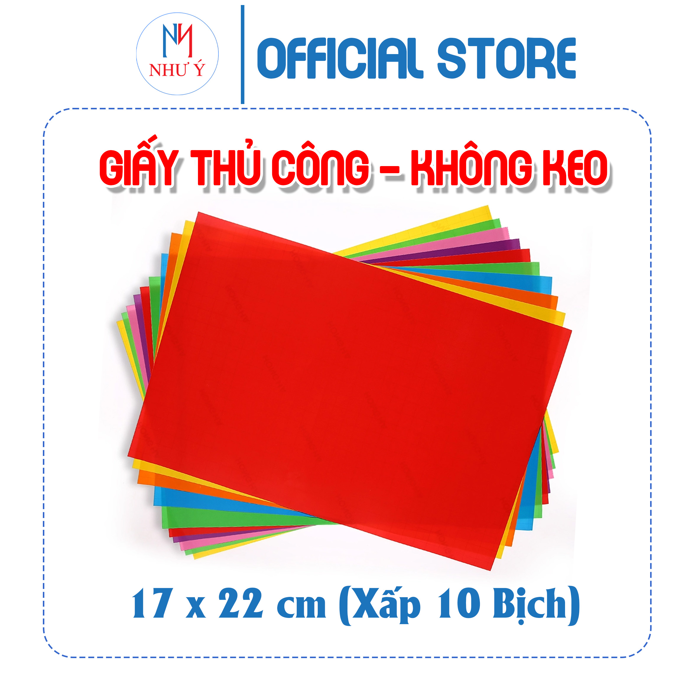 Giấy thủ công (không keo)(17x22)cm (Xấp 10 bịch)