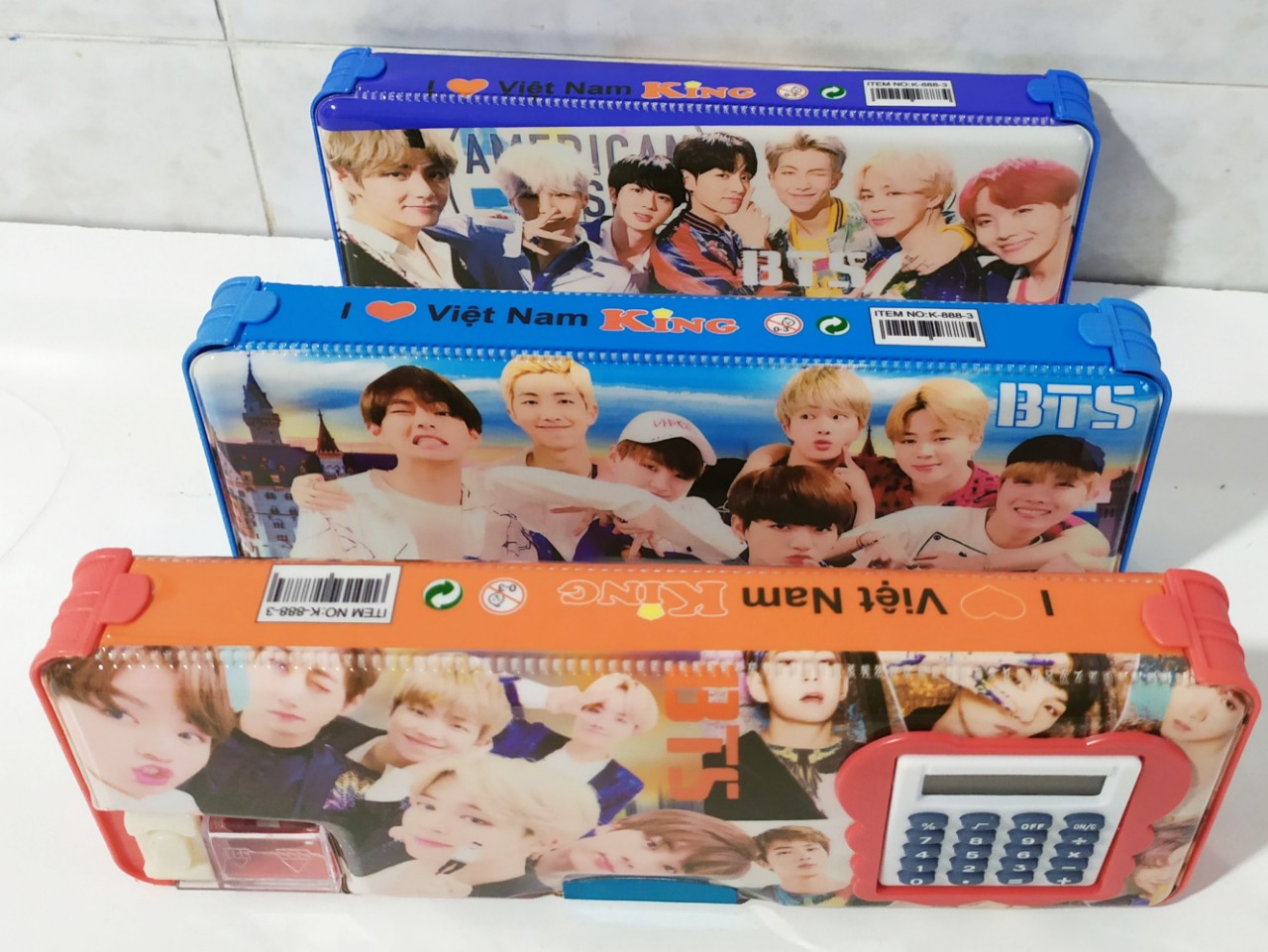 [HCM]HỘP BÚT HÍT NAM CHÂM 2 MẶT + MÁY TÍNH BTS