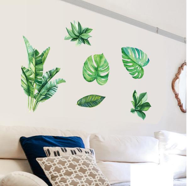 [HCM]Decal trang trí tường - Lá Dương Xỉ Xanh 02-BA009