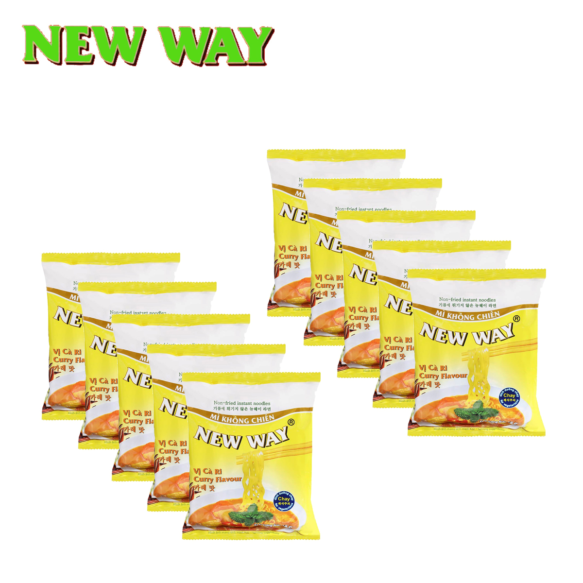 Combo 10 gói mì không chiên vị cà ri curry flavour noodles new way