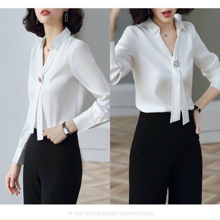 Áo sơ mi công sở kiểu cà vạt