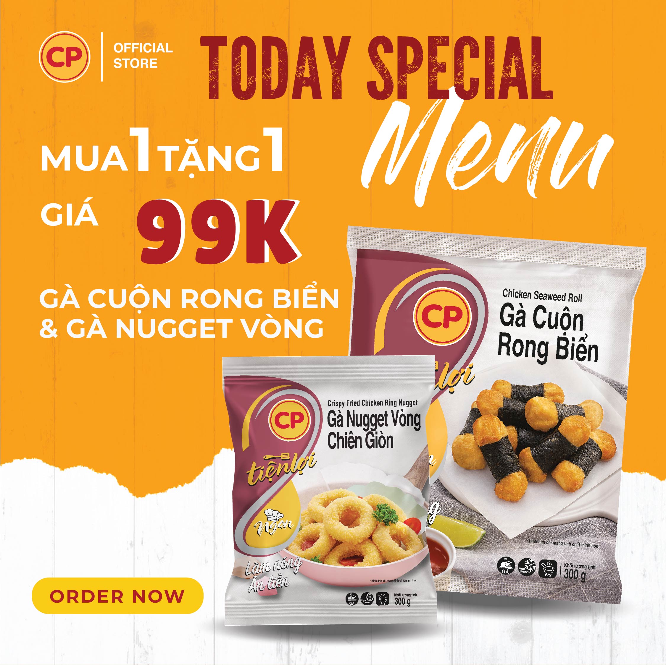 combo today special - mua 1 gà cuộn rong biển tặng 1 gà chiên giòn 1
