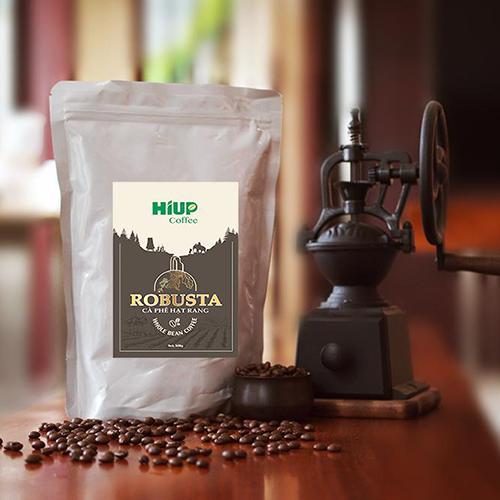 Cà Phê Hạt Robusta S18 Rang Mộc (500gr) - HIUP Coffee