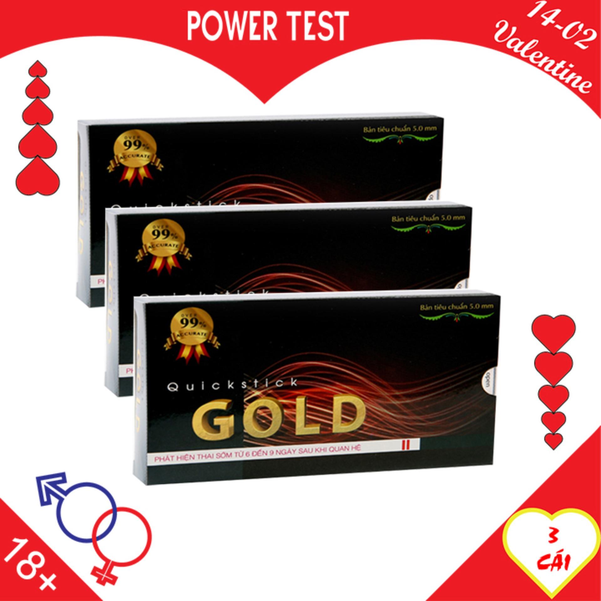 Combo 3 que thử thai Powertest - Bộ 3 que thử thai sớm Quickstick GOLD