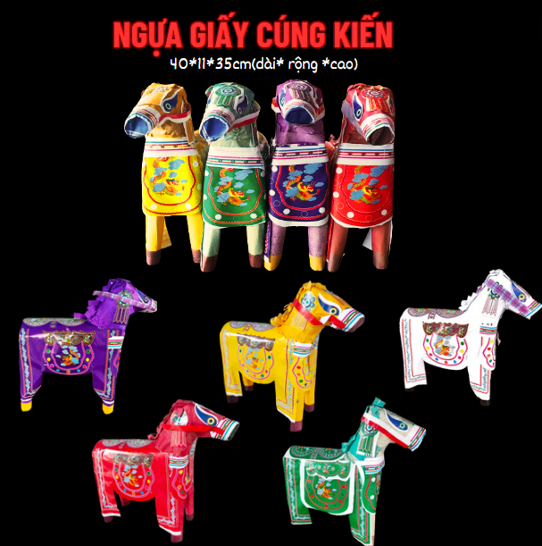 Ngựa Giấy Cúng Thần ,Trạng...[5 màu] cúng kiến