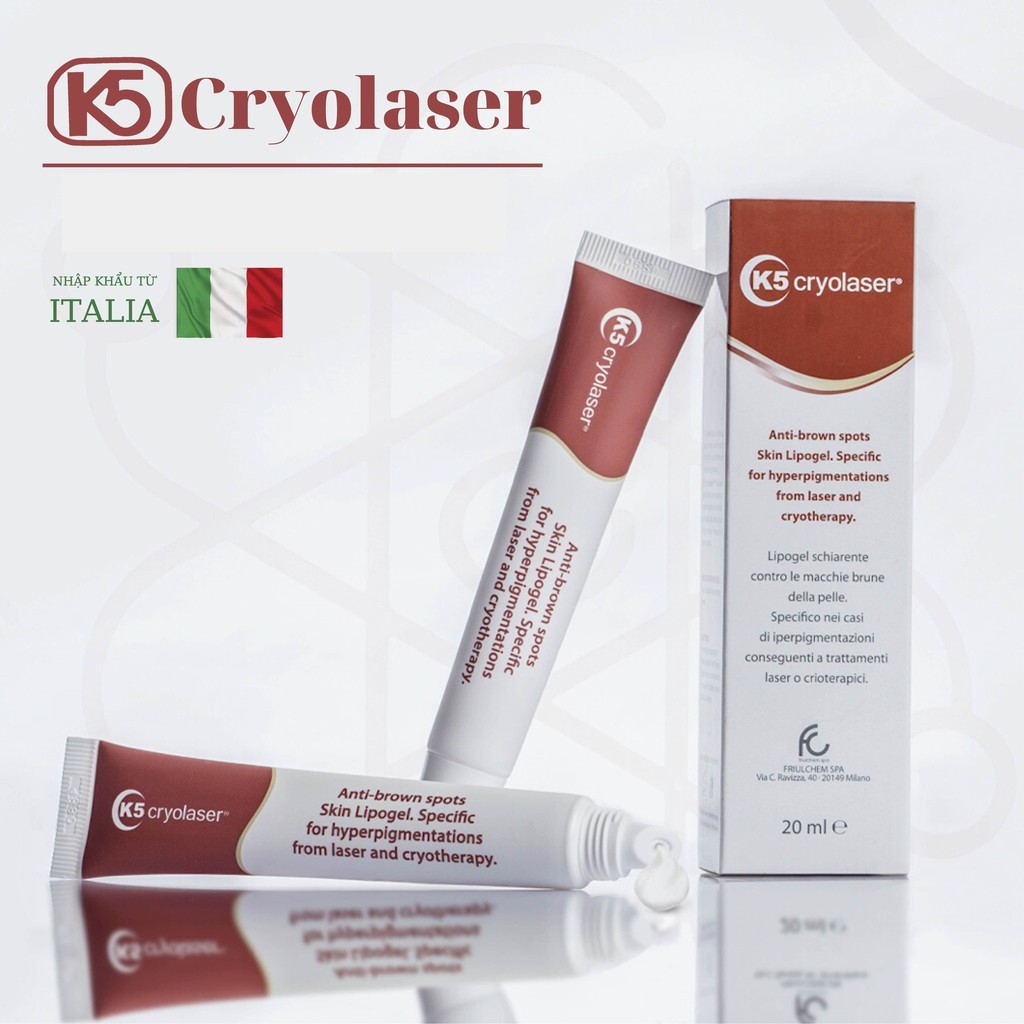 HÀNG NHẬP KHẨU - Kem Giảm Nám K5 Lipogel/K5 Cryolaser, Giảm Sạm, Tàn Nhang, Nám Mảng, Nám Chân Sâu, Nám Sau Sinh, Ngăn Tăng Sắc Tố Nám Sau Laser - Hoạt Chất Độc Quyền Pidobenzone - DuocmyphamDrAn