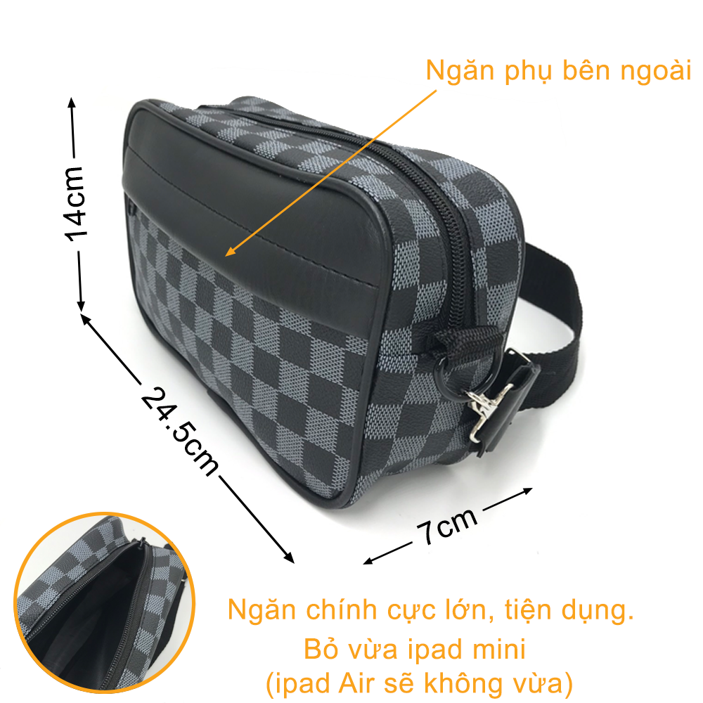 Túi đeo chéo caro nam nữ thời trang TDC02