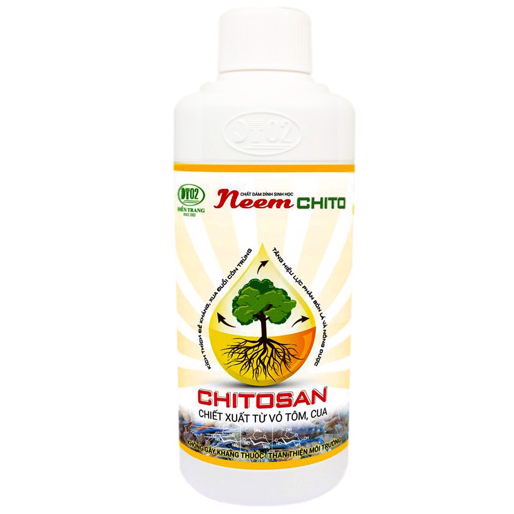 Chất bám dính sinh học Neem Chitosan 500ML (Neem Chito) - Phòng trừ Nhện đỏ, rầy, rệp cho cây trồng, hoa màu, cây ăn quả VTNN Nông Điền Trang