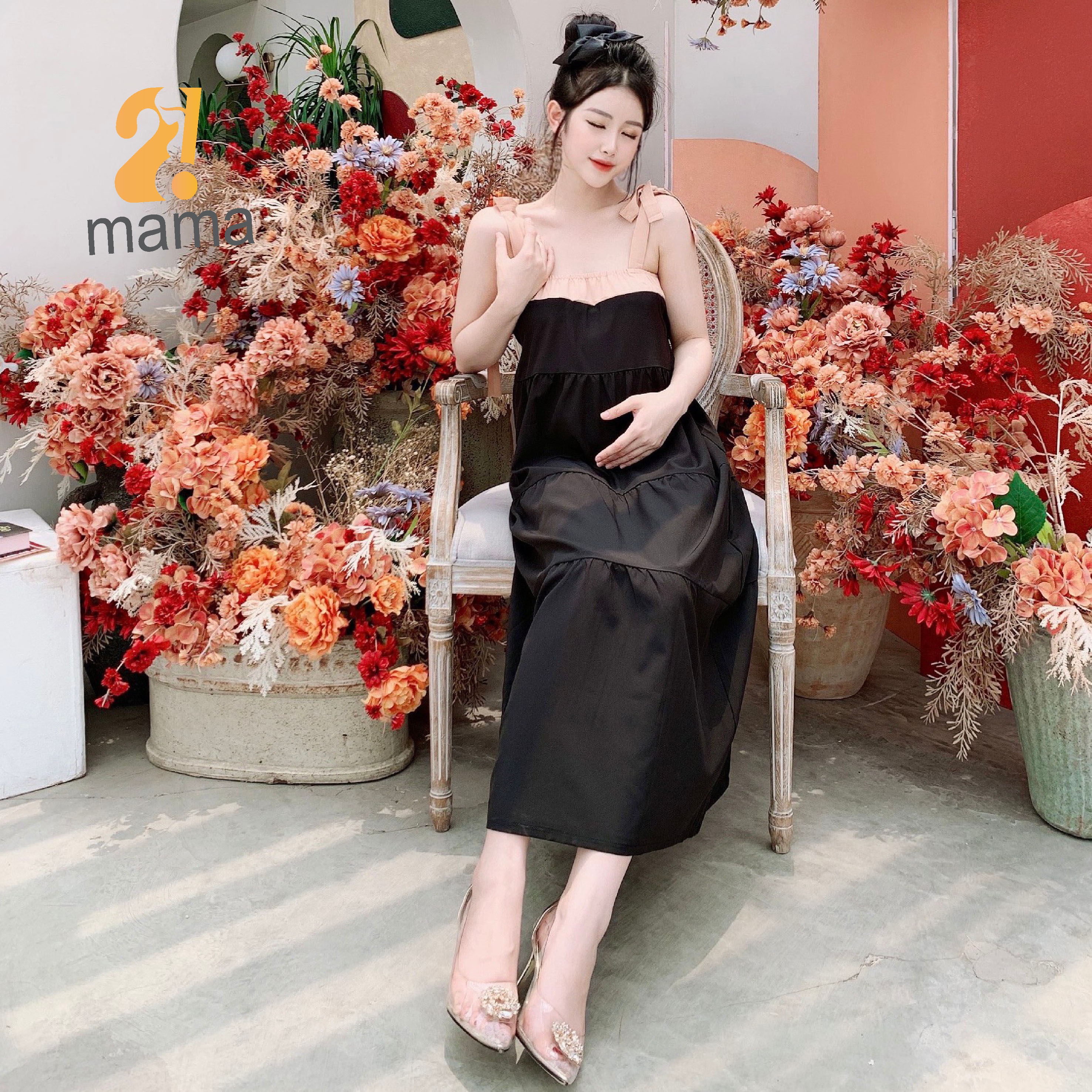 Đầm bầu thiết kế dự tiệc 2MAMA dáng dài - V95