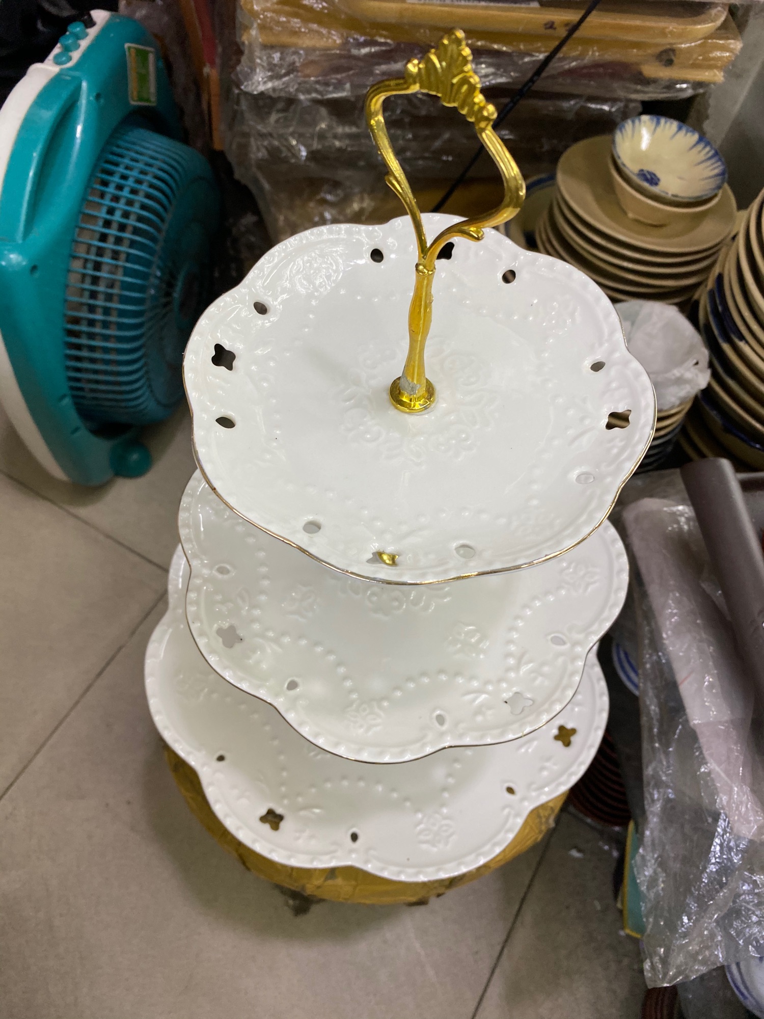 [HCM]Bộ đĩa sứ  3 tầng cao cấp