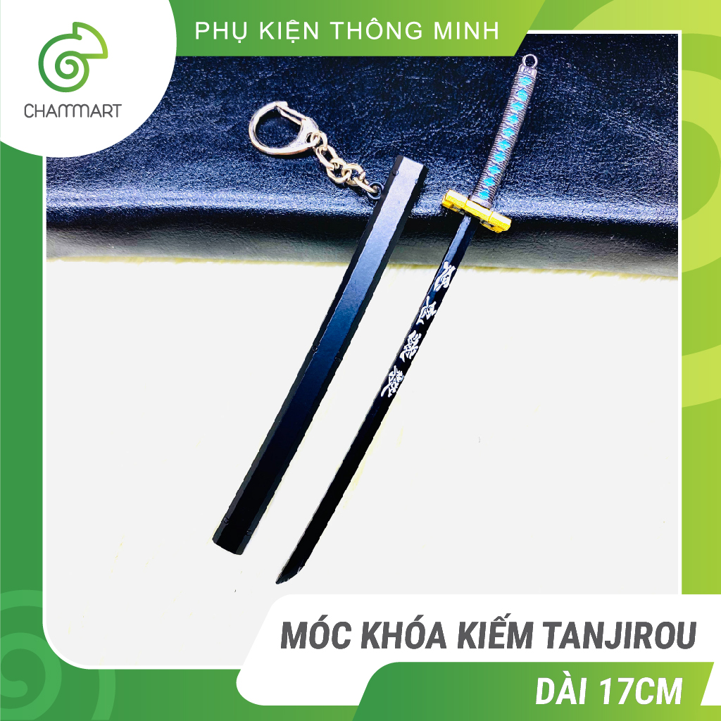 Móc khóa kiếm Tanjirou anime Kimetsu No Yaiba không gỉ thanh gươm diệt quỷ mô hình 17cm anime Kimetsu No Yaiba
