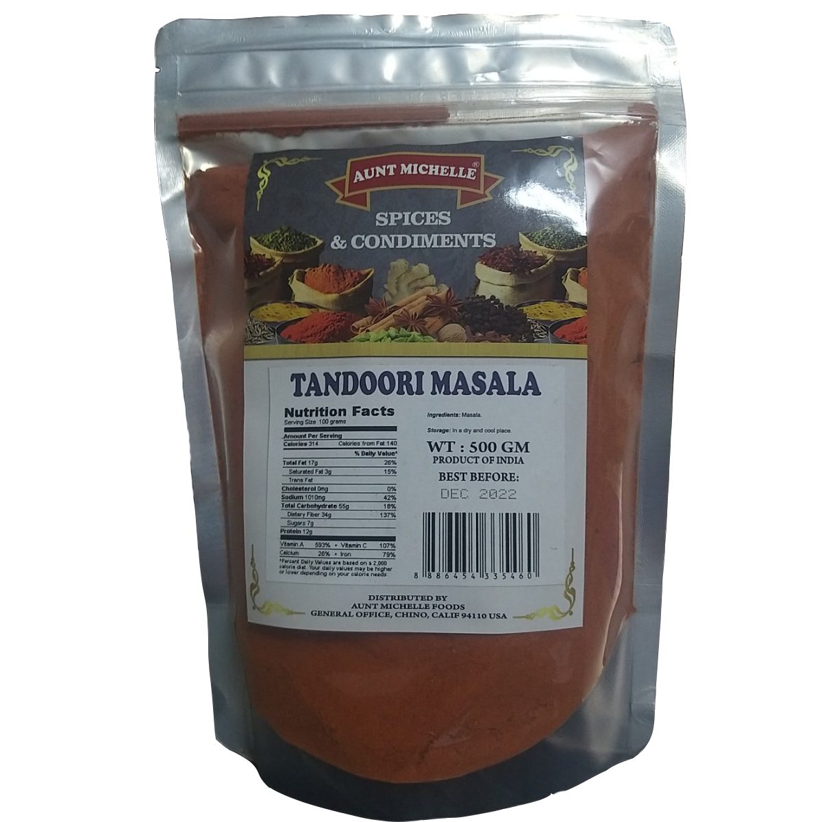 Bột gia vị hỗn hợp nướng Tandoori Masala Mix - Xuất xứ Ấn Độ 500g