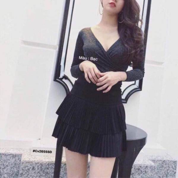 Chân Váy Xếp Li Hai Tầng