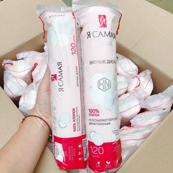 Bông Tẩy Trang Nga 100% Cotton (mẫu mới)