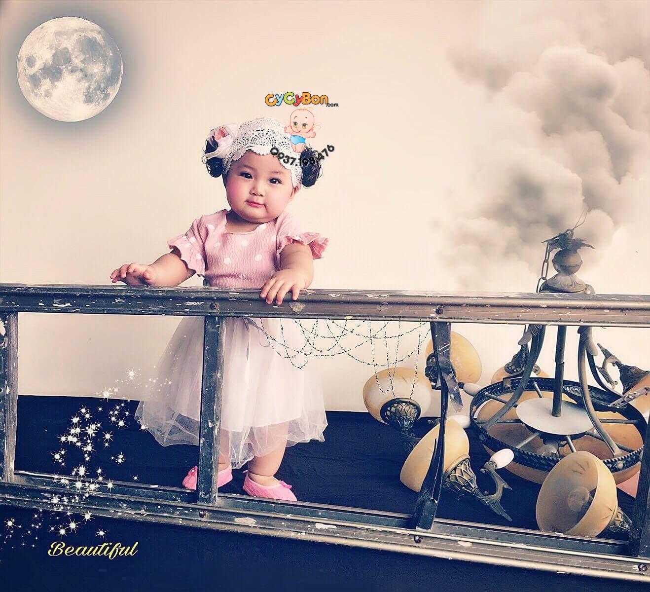 Băng Đô Tóc Giả Ren Nơ Trắng Cực Xinh