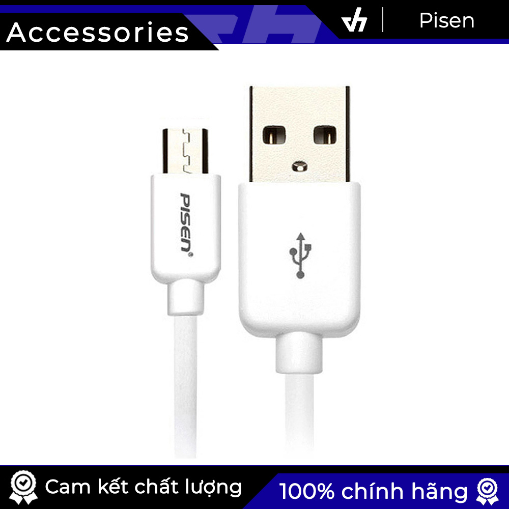 Cáp sạc chính hãng Pisen cổng MicroUSB