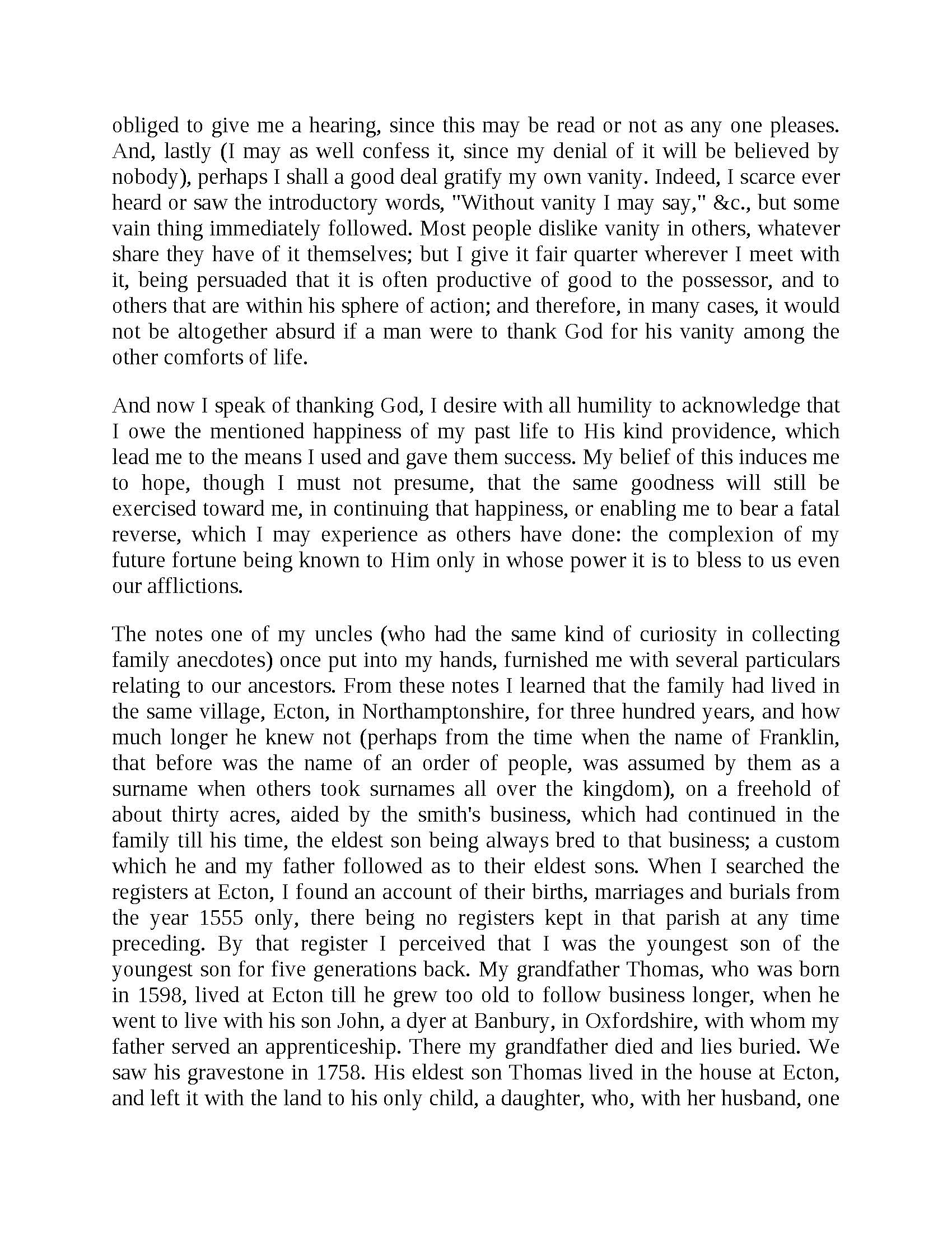 The Autobiography of Benjamin Franklin