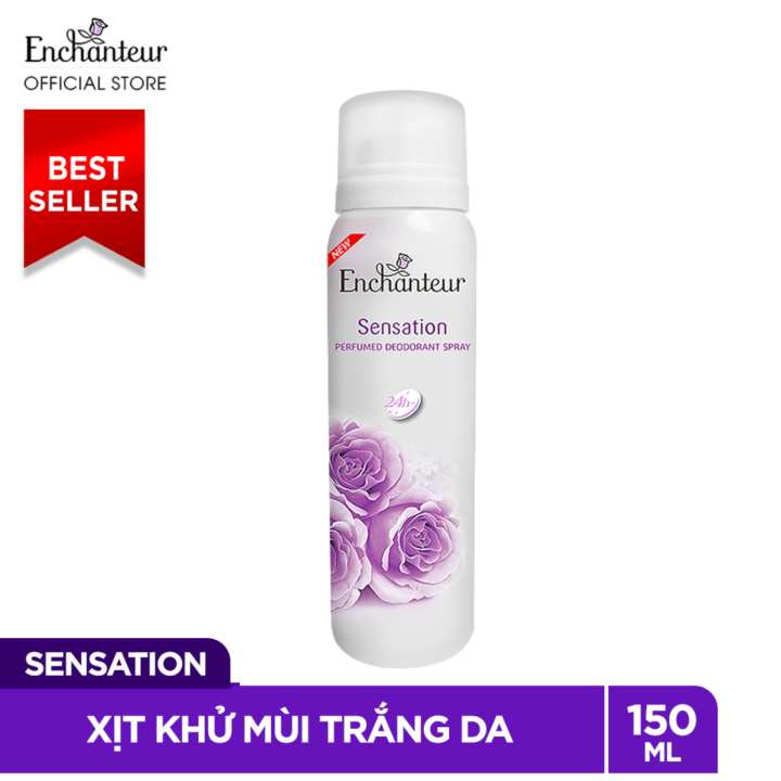 Xịt khử mùi nước hoa Enchanteur Sensation ngăn mồ hôi và mùi cơ thể 150ml