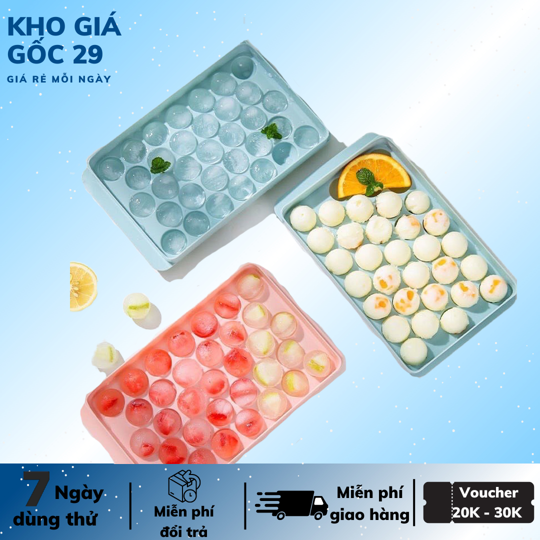 Khuôn làm đá thông minh 33 viên tạo khuôn làm thạch làm đá hình tròn
