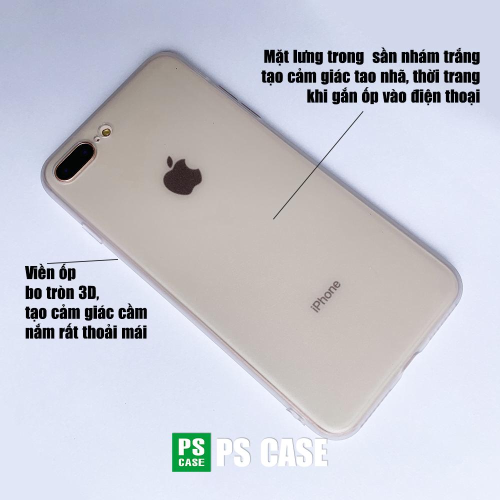 Ốp lưng viền dẻo trong sần nhám iPhone 7 PLUS - iPhone 8 Plus - PS CASE phân phối