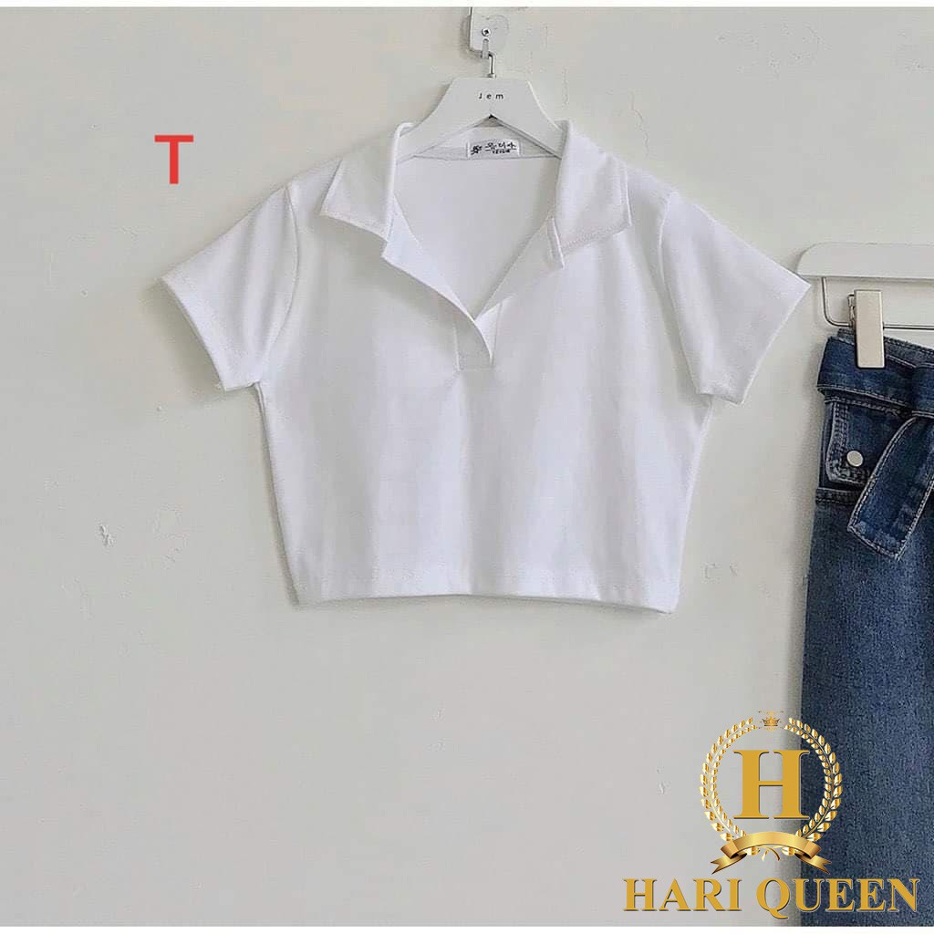 Áo polo croptop trơn DTR0520