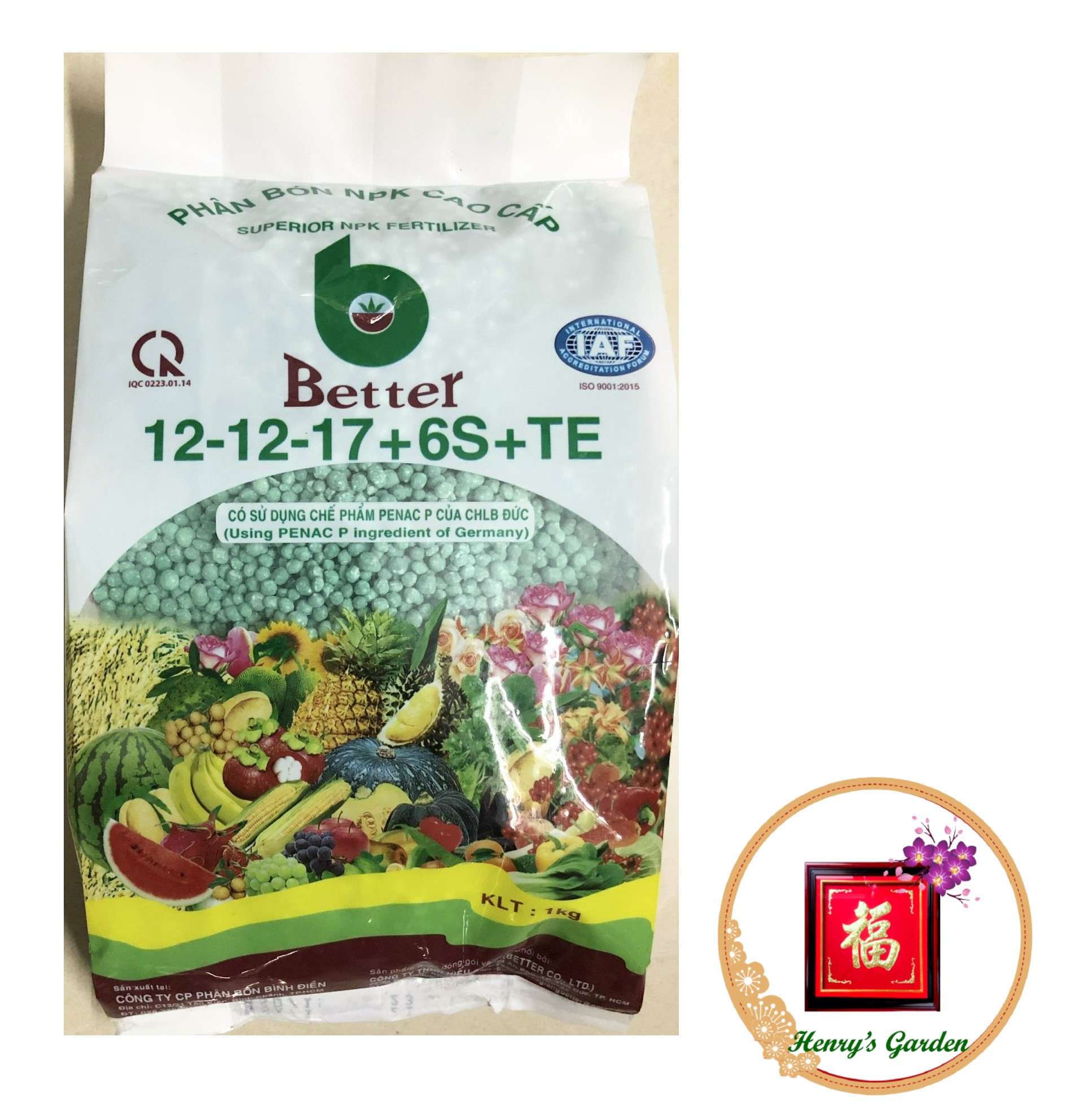 Phân bón npk cao cấp better xanh 12-12-17+6s+te - #124a# 1kg