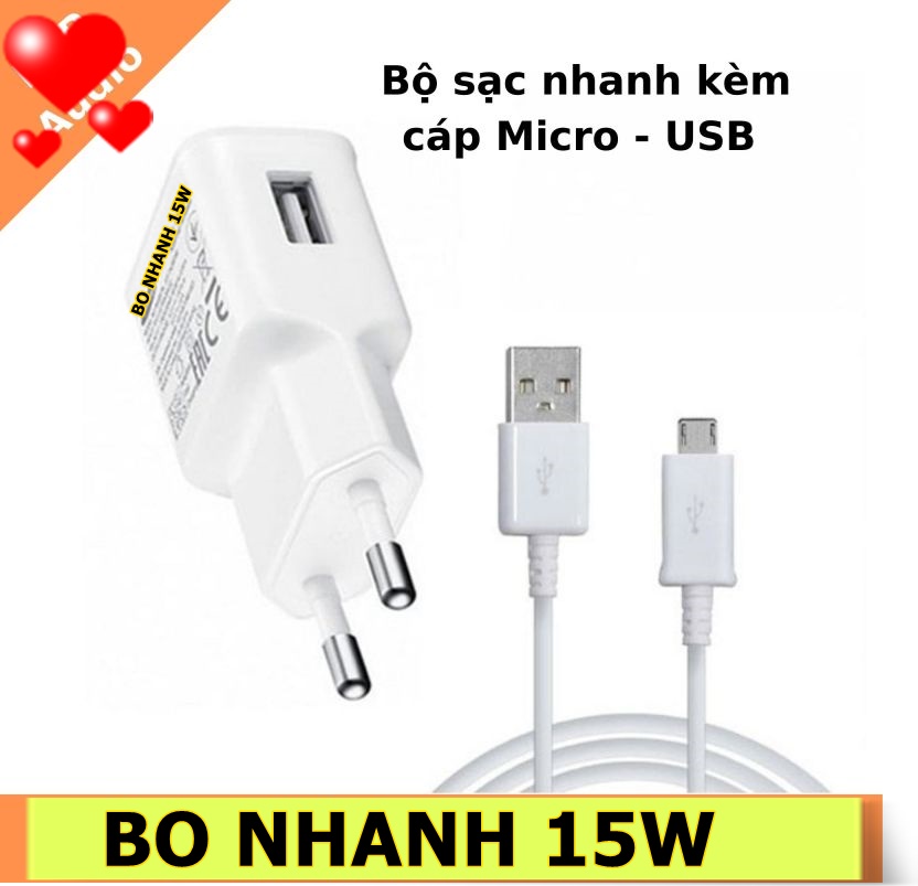 Củ sạc cho samsung, dây sạc chân micro, hàng chất lượng cao