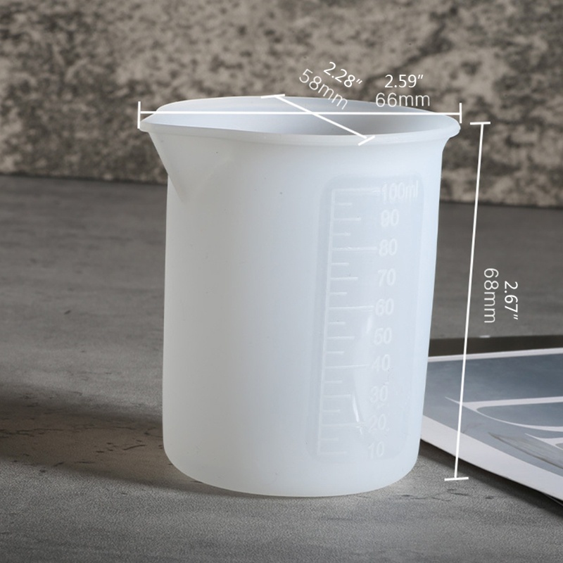 Cốc Silicone 100ml Pha Epoxy Resin, Đong Đo Thể Tích