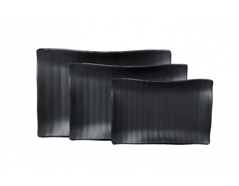 Dĩa Chữ Nhật Melamine Đen Nhám (DCN47N)