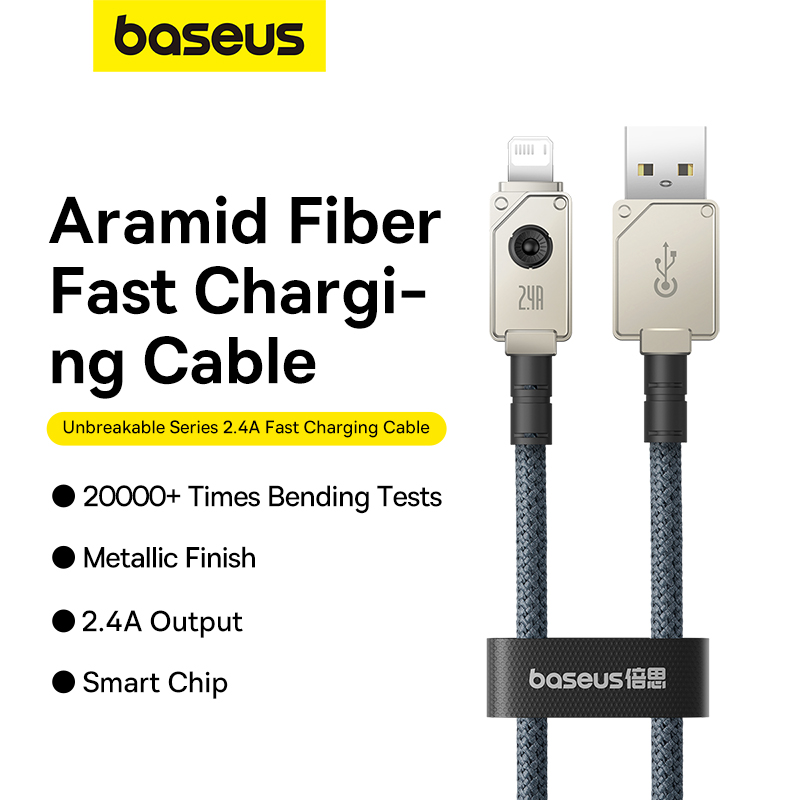 Cáp sạc nhanh Baseus Unbreakable Series USB to Lightning 2.4A (Fast Charging Data Cable) P10355802111-00