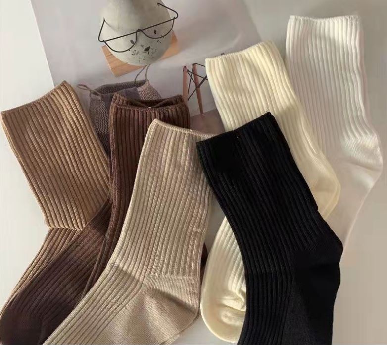 Set 5 Đôi Tất Vớ Nữ Coffe Trơn Siêu Đẹp