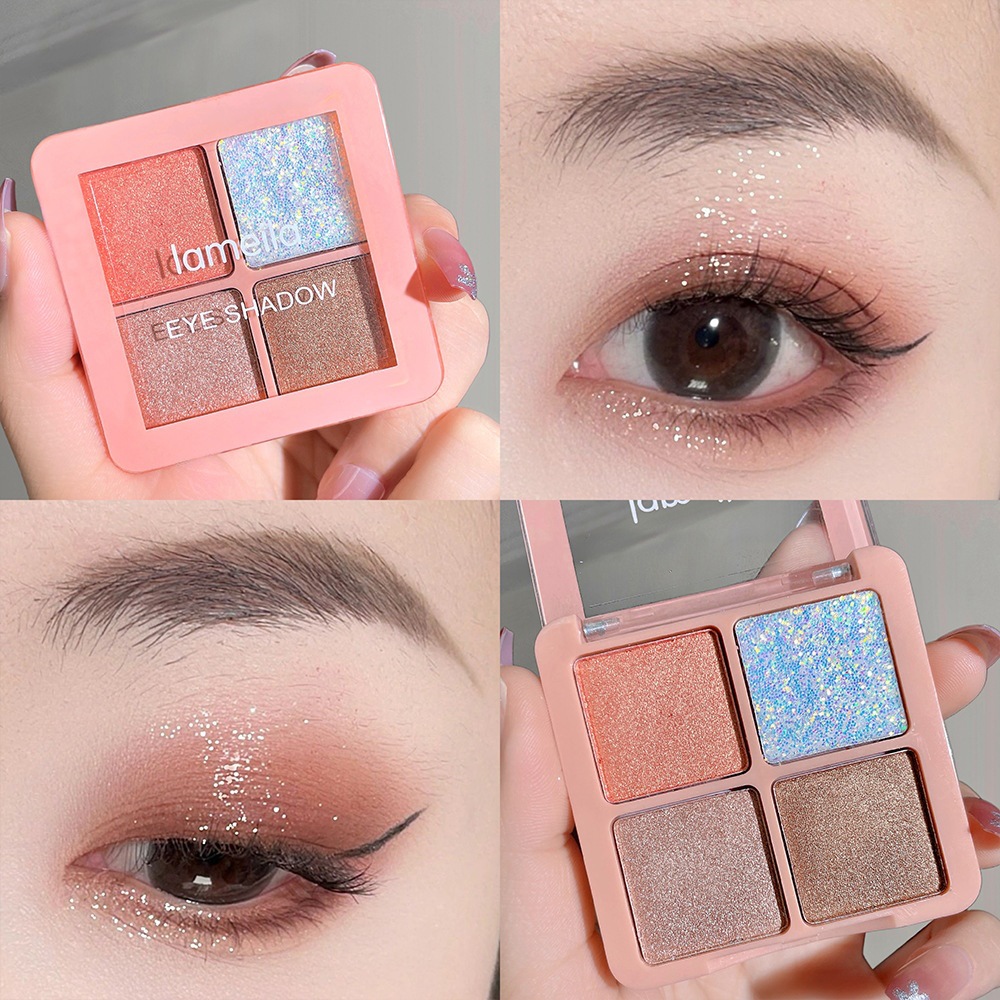 Phấn Mắt 4 Ô HỘI HỌA 5086 màu mắt nhũ mắt chuẩn màu nội địa mềm mịn lâu trôi sỉ rẻ EYESHADOW WE STORE