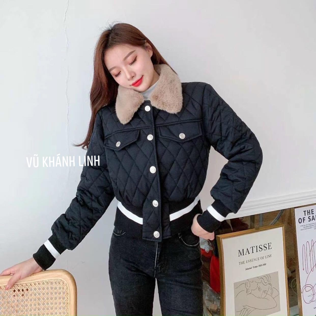 ÁO PHAO NỮ TRẦN TRÁM CỔ LÔNG SIÊU SANG SIÊU ẤM ÁP-JUNA STORE 24H