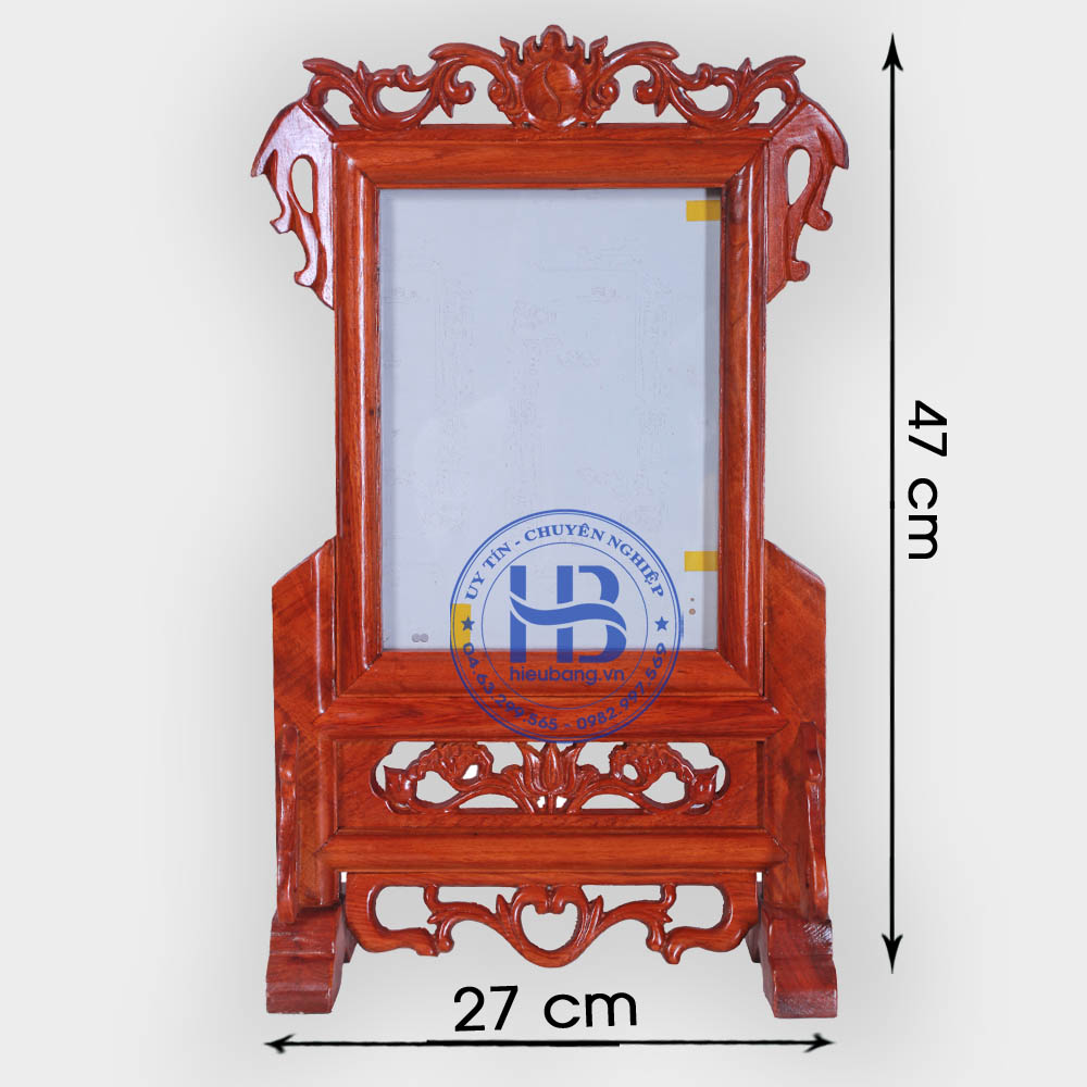 Khung ảnh thờ gỗ hương Khung ảnh thờ đơn hoa là tây
