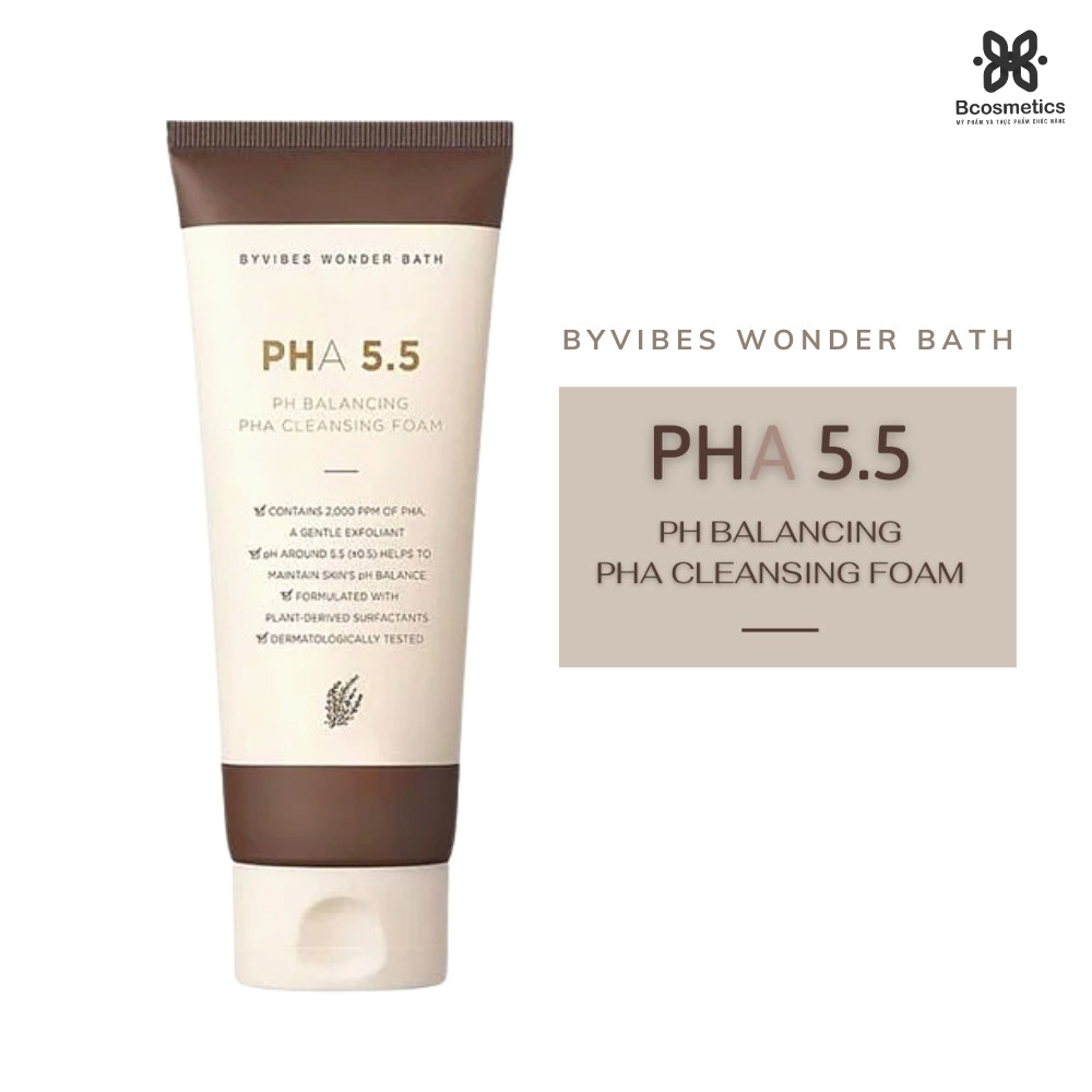 Sữa Rửa Mặt Byvibes Wonder Bath PHA 5.5 Dịu Nhẹ 130ml