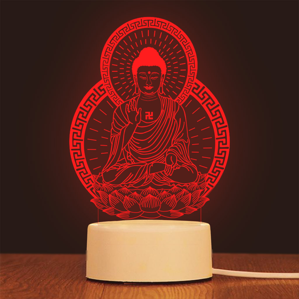 LED 3D figure Amitabha Buddha decoration room