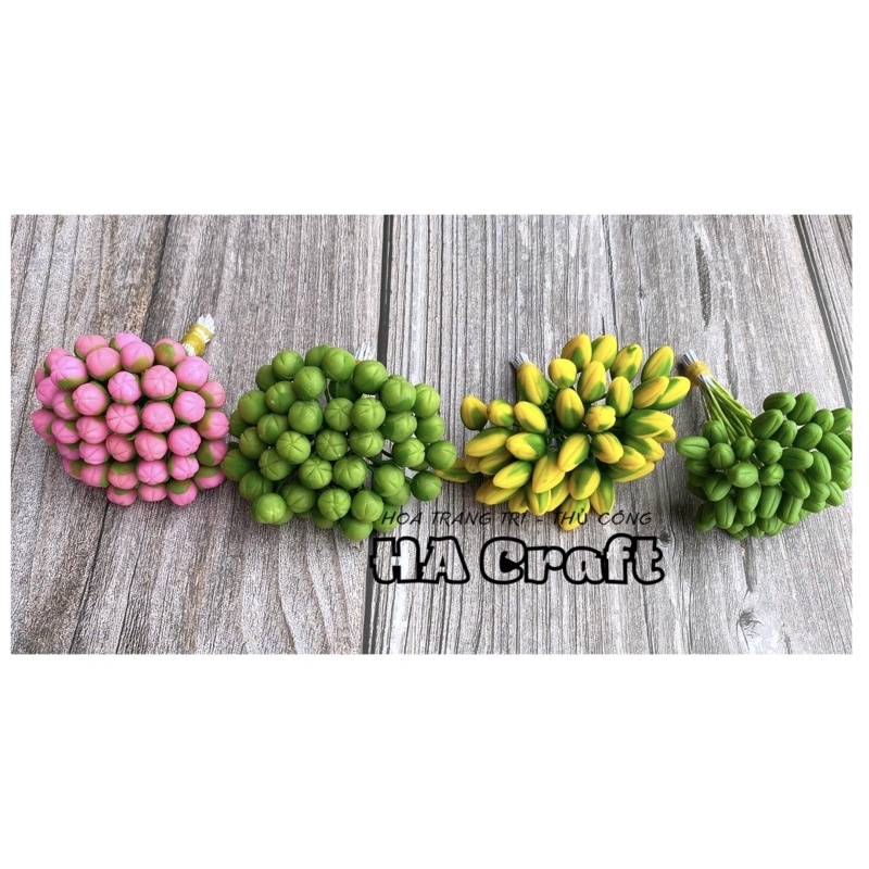 Nụ hoa mai đào làm hoa handmade S0308